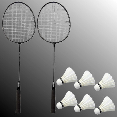 STYRKR Badminton racquets Kit Combo Set Of 2 Piece Racquet With 6 Shuttle Badminton Kit