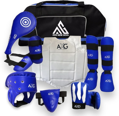AXG NEW GOAL Durable and Stylish Karate Kit (8 Items) Small For Age 6 to 10yrs Boxing Kit