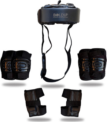 BOLDUP Protective set for the safety of kids Skating Kit ALL BLACK Skating Kit