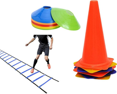cabrio Football Training Kit Agility Ladder 4m, 9 Rungs, 12 Marker & 20 Saucer Cones Football & Fitness Kit