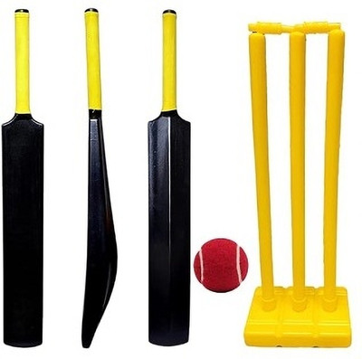 Krishav Trading Combo Set PVC Plastic Bat With Wicket Set And 1 Tennis Ball Cricket Kit