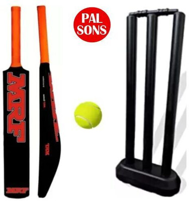 MINESFIT MRF Plastic Cricket Bat Age 6-7 Years With 1 Ball & Plastic Wickets PVC/Plastic Cricket  Bat For 6 - 7 Yrs(0.5 kg)