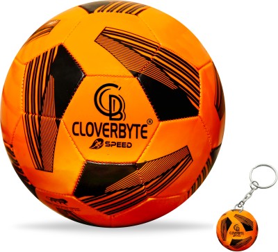 CLOVERBYTE SPEED Orange Combo Football 5 No. & Double Side Keyring Football Kit