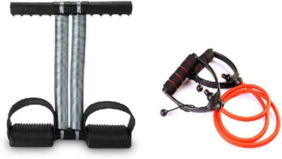 Fitfun WORKOUT COMBO OF DOUBLE SPRING TUMMY TRIMMER AND ADJUSTABLE SINGLE TONING TUBE Fitness Accessory Kit Kit