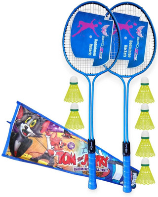 SPO Zone Badminton Kit Combo Set Of 2 Piece Racquet With 6 Piece Nylon Shuttle Badminton Kit