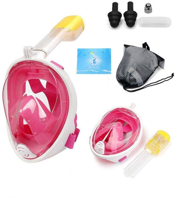 Ketumal dive mask,snorkel mask,swimming goggles,Full Face Snorkel Mask (Pink,S/M) Swimming Kit