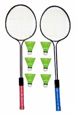 VELLFIRE Double shaft Badminton set with 6 pvc shuttles Badminton Kit