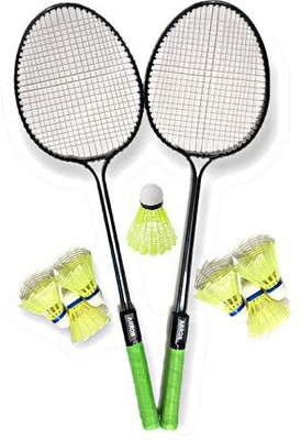 Forgesy Badminton Racquet Set Of 2 Piece With 7 Piece Shuttle combo kit Branded Badminton Kit