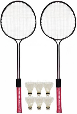 VELLFIRE Double shaft Badminton set with 6 feather shuttles Badminton Kit