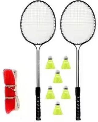 VELLFIRE Double shaft badminton with 6 pvc shuttles and 1 net Badminton Kit