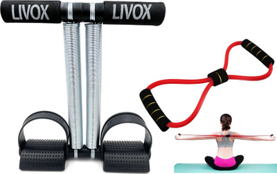 LIVOX Double Spring Tummy Trimmer With Chest Expander Resistance Ab Exerciser(Multicolor)