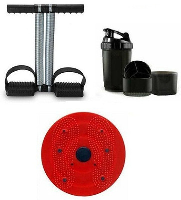 Fitfun HOME GYM WORKOUT SET OF DOUBLE SPRING TUMMY TRIMMER WITH TWISTER AND SHAKER Fitness Accessory Kit Kit