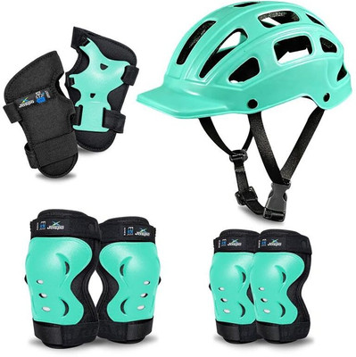 Jaspo Tyro Protective Gear Set for Kids | Helmet ,Knee ,Elbow & Wrist Guards (6-14yrs) Skating Kit