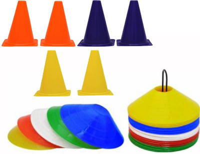 HOC FITNESS 6 Cone 6inches High + 10 Space Markers Football & Fitness Kit