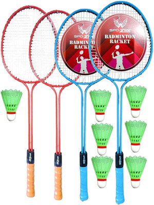 SPO Zone Badminton Racket Pack Of 4 With Shuttlecock Badminton Kit