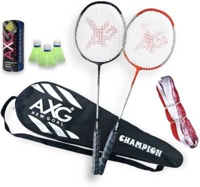 AXG NEW GOAL Isometric Champion Tenacious Wide Body with Plastic Shuttles, Net and Cover Badminton Kit