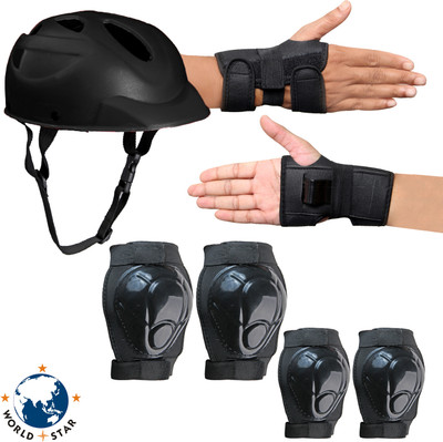 Worldstar Protective Guard Kit Cycling Set 7 in 1 SMALL SIZE 6- 10 YEAR Cycling helmet kit Cycling Kit