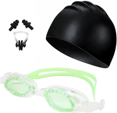 ArrowMax Swimming Cap Swimming Goggle Earplug Noseplug Combo For Kids Swimming Kit