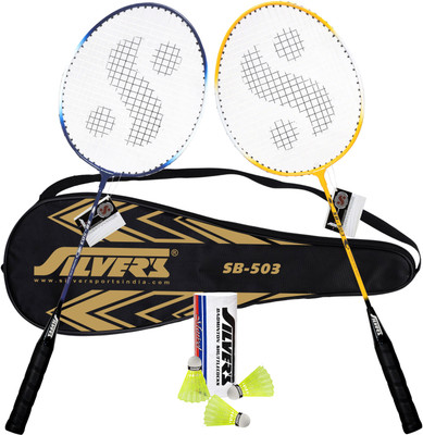 Silver's SB-503 Badminton Combo- 2 Rackets with Shuttle Pack of 3 Badminton Kit