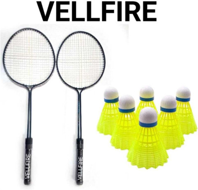 VELLFIRE Double shaft Badminton with 6 pvc shuttles Badminton Kit
