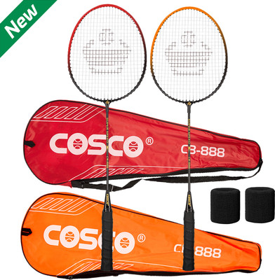 COSCO Combo of 6, 2 CB-888 Badminton Racquet, 2 Wrist Band, 2 Full Cover Badminton Kit