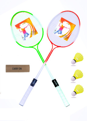 CARRY ON DUAL SAFT BADMINTON RACKET 2 PIEC WITH 3 PIEC SHUTTLE COCK BOX Badminton Kit