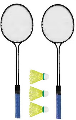 VELLFIRE 2 PC Double Shaft Racket With 3 Nylon shuttle cock free Badminton Kit