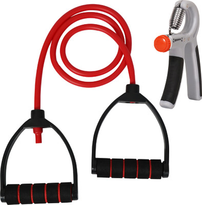 QUICK FIT Combo Rope Rubber Bands for Fitness Resistance Tube with gripper For workout Fitness Accessory Kit Kit