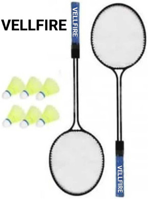 VELLFIRE Double shaft Badminton with 6 pvc shuttles Badminton Kit