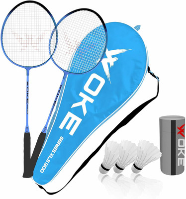 woke XLS900 Badminton Set Oval Aluminum Head Shape with Free 3 Feather Shuttlecocks Badminton Kit