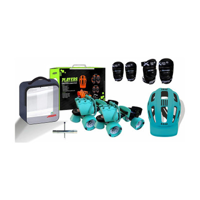 Jaspo Cruiser Senior Players Quad Adjustable Roller Skates Combo (Suitable for 6 to 14 Years) Skating Kit