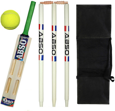 abso Poplar Willow Tennis Cricket Kit with 4 Scoop Bat Size 2 No. Age group 5-7 years Cricket Kit