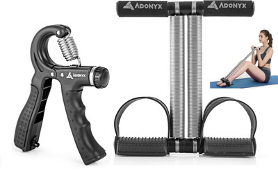 ADONYX Fitness Combo of Tummy trimmer & Adjustable Hand Exerciser Finger Exerciser Fitness Accessory Kit Kit