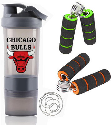 TRUE INDIAN Gym Shaker Bottle 700ml for Protein Shake & Soft Foam Handle Hand Exerciser Grip Fitness Accessory Kit Kit
