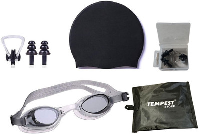 Tempest Swimming Kit(silicone cap/Swimming Goggle/Earplugs/Noseplug) Swimming Kit