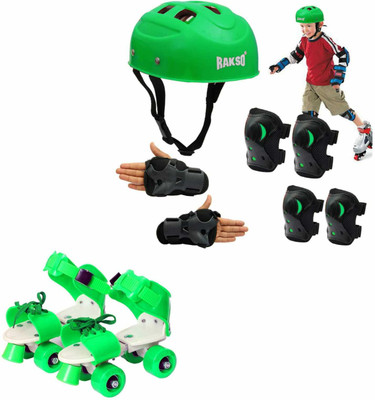 Rakso KIDS Skating & Cycling Protective Skating Safety Kit WITH ROLLER SHOE SIZE- M Skating Kit