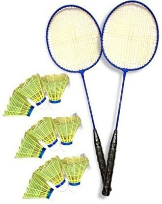 ANC Badminton Set Of 2 Piece Badminton Racket With 9 Piece Plastic Shuttle Branded Badminton Kit