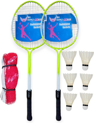 SPO Zone Badminton_Racquet Set of 2 With Shuttle cock@4 Badminton Kit