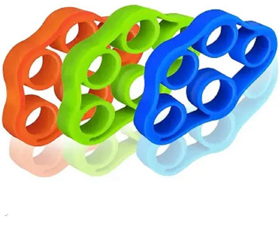 DAKSH 3Levels Finger Hand Grip Strengthener Forearm Finger Exerciser-Set of 3 Hand Grip/Fitness Grip(Blue, Orange, Green)