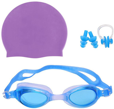 SHIFTER Swimming Kit With Cap, Goggle, 2 Pair Ear Plugs & 1 Nose Clip Combo Swimming Kit