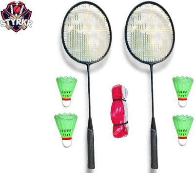 STYRKR Flex Combo-17 (2 Badminton Rackets, 4 Plastic Shuttlecock, 1 Badminton Net) Badminton Kit