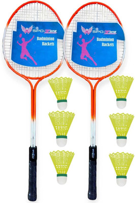 SPO Zone R201 8 Combo - 2 Racquet with Shuttle Badminton Kit Badminton Kit