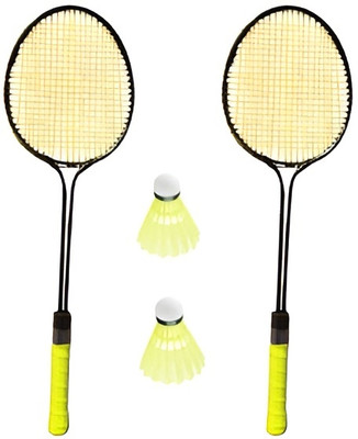 kickmixsports Badminton Racquet Set of 2pcs With Nylon Shuttles 2pcs Badminton Kit