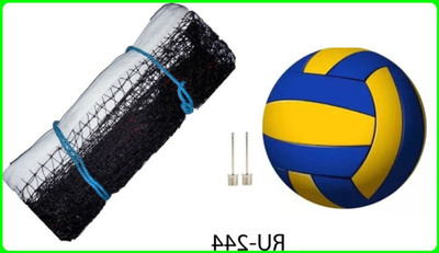zxxxt md_Kit_Classic Volleyball With 2 Needle and Net Nylon DP-244 Volleyball Kit