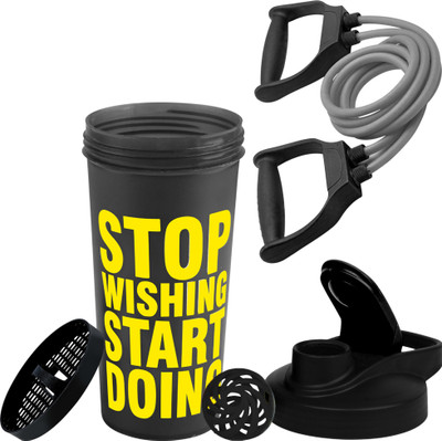 FIT FOCUS Gym Shaker with Resistance Tube Double Resistance Band Fitness Accessory Kit Kit