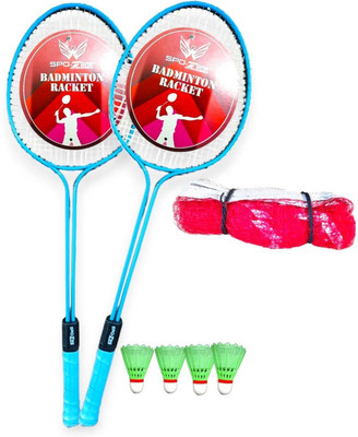 SPO Zone Badminton_Racquet Set of 2 With Shuttle cock@9 Badminton Kit