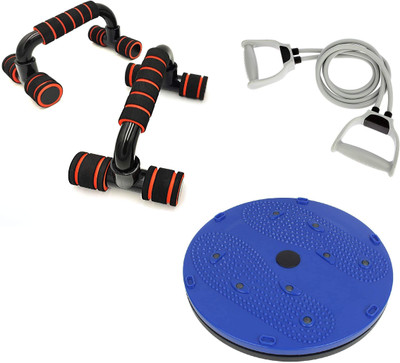 LIVOX Heavy Quality Tummy Twister AND PUSH UP BAR , Resistance Tube Fitness Accessory Kit Kit