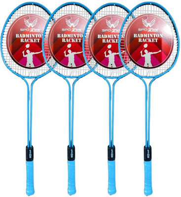 SPO Zone Double Shaft Badminton Kit Combo Set Of 4 Piece Racquet Badminton Kit