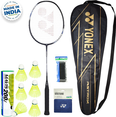 YONEX Combo of 10, 1 Astrox Attack 9 Racquet, 6 Shuttle, 1 Band, 1 Grip, 1 Full Cover Badminton Kit