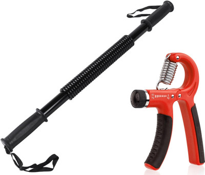 Pheonix 20 kg Power Twister Bar with Hand Gripper for Home Workout Gym Combo Set Fitness Accessory Kit Kit